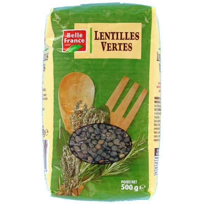 Belle France Green Lentils 500g Bag