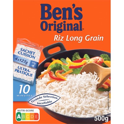 BEN'S ORIGINAL Riz Sachet Cuisson Long Grain 10mn 500g (4x125g)