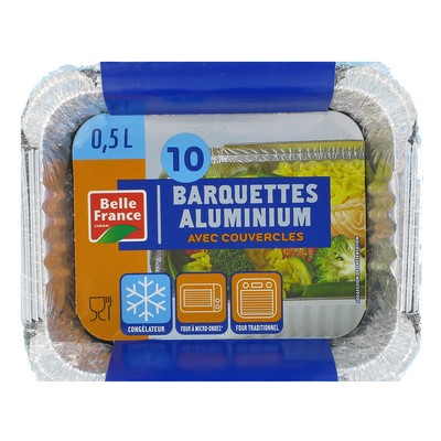 BARQUETTES ALUMINIUM 0.5L Profondes empilables