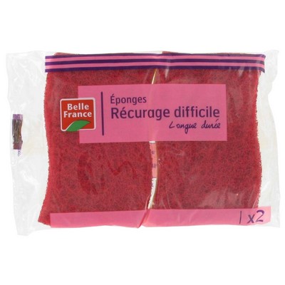 éponges récurage difficile longue durée x2 belle france