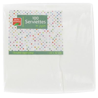 100 White 2-ply 33 x 33 cm Paper Napkins