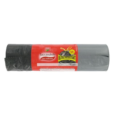  Sacs poubelle 50L lien coulissant ultra résistant