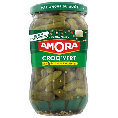 Amora Croq'Vert Extra-Fine Gherkins Jar 370g
