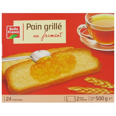 PAIN GRILLE FROMENT X 24 TRANCHES BF ETUI 500 G