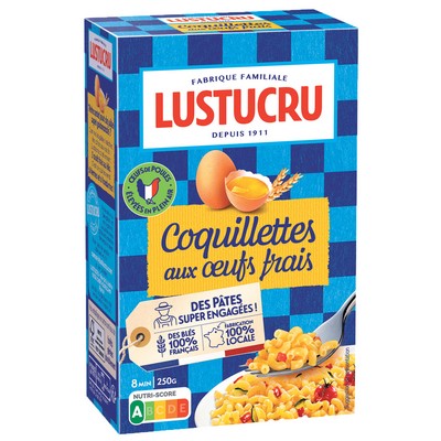 LUSTUCRU PATES AUX OEUFS COQUILLETTE 250G