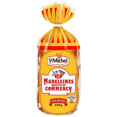 ST MICHEL - MADELEINES DE COMMERCY PUR BEURRE X12 SACHETS INDIVIDUELS - LE PAQUET DE 300G