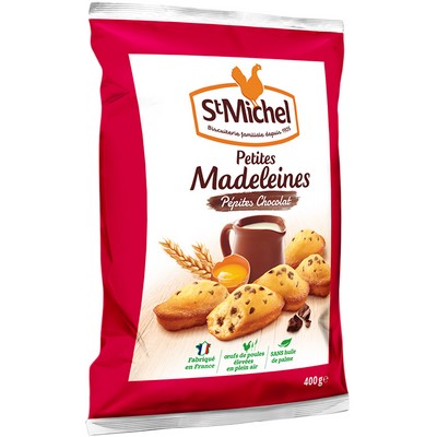 041014 - ST MICHEL - PETITES MADELEINES PÉPITES DE CHOCOLAT - LE PAQUET DE 400G