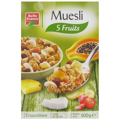 Crunchy 5 Fruit Muesli Belle France 500g Box