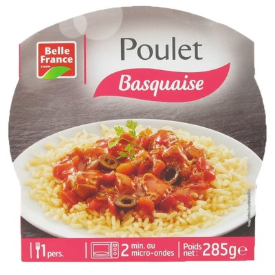 POULET BASQUAISE ET RIZ BF BARQUETTE 285 G
