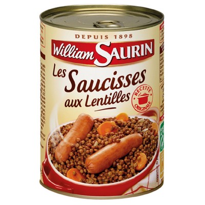 WILLIAM SAURIN - Sausages with Lentils 420g