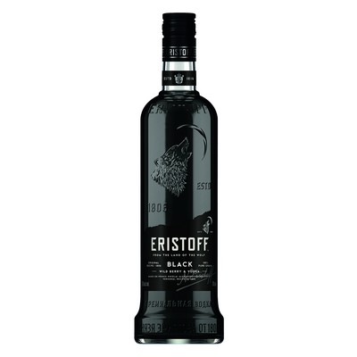 Vodka ERISTOFF Black, liqueur à base de vodka aux baies sauvages noires 70cl - 18°
