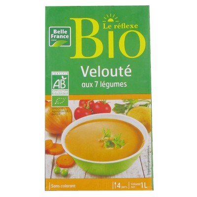 Organic 7 Vegetable Velouté Belle France Carton 1L