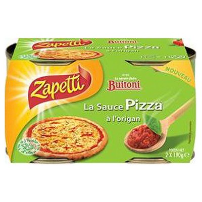 ZAPETTI Sauce Pizza Origan lot de 2x190g