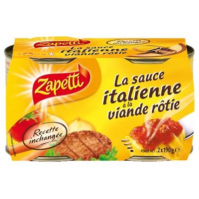 ZAPETTI Sauce Italienne lot de 2x190g