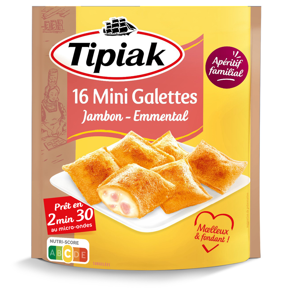 16 Mini Ham & Emmental Galettes Tipiak