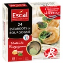 Escal, 24 Escargots de Bourgogne Helix Pomatia Label Rouge préparés à la Bourguignonne + 2 fourchettes offertes, 194g, surgelés