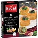 ESCAL, 16 Mini feuilletés aux escargots, recette à la bourguignonne, surgelés