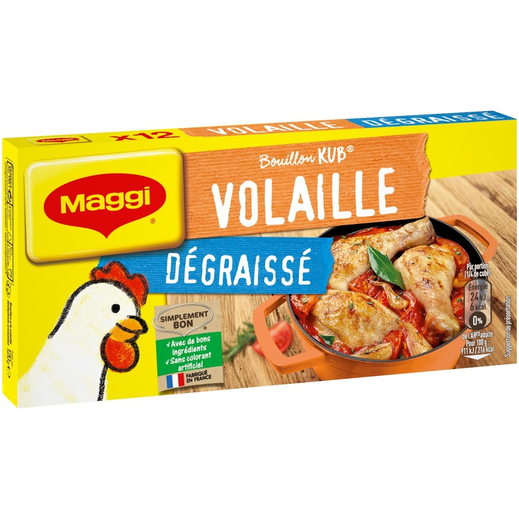 MAGGI Bouillon KUB Volaille Dégraissé x12 cubes - 120g