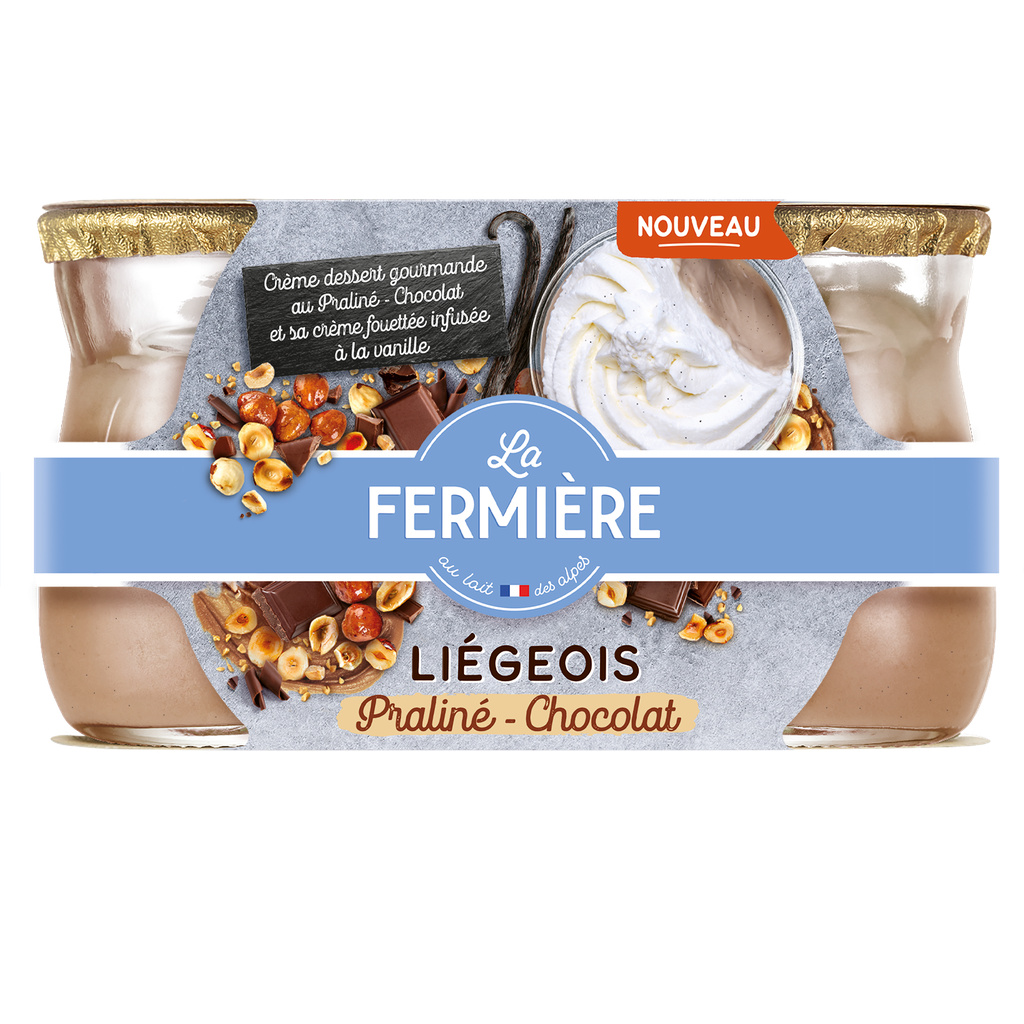Liégeois PRALINE CHOCOLAT 2x120g