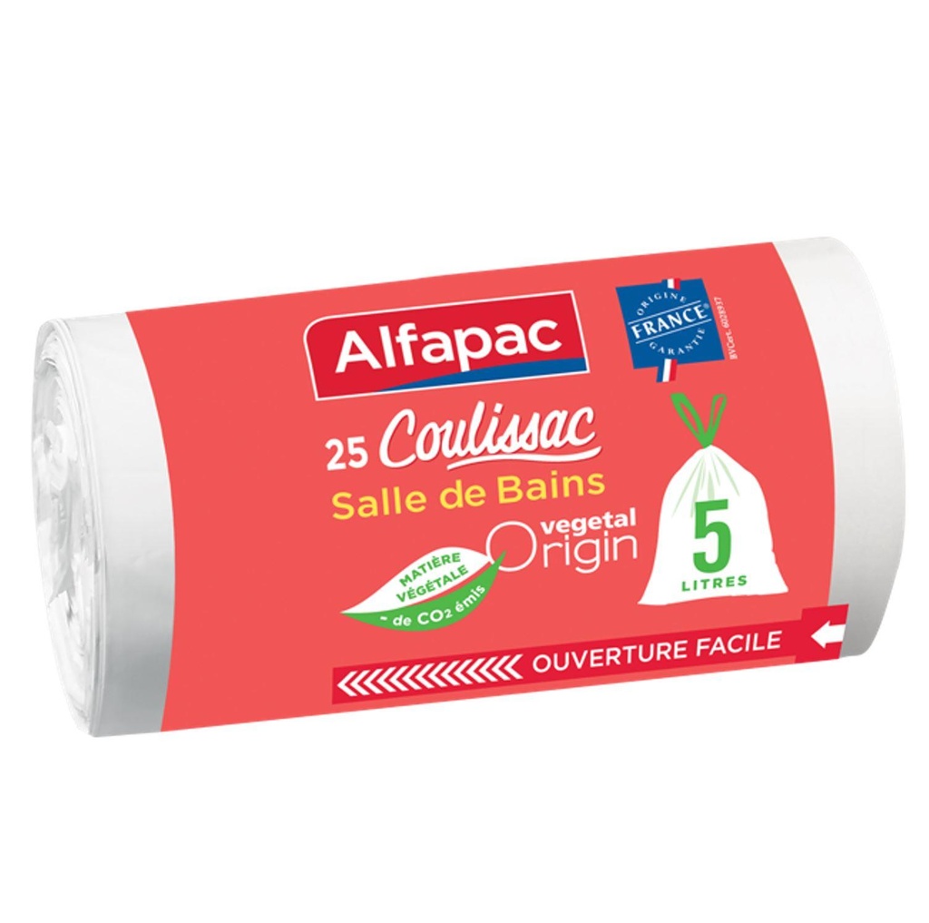 25 5L Drawstring Bathroom Trash Bags