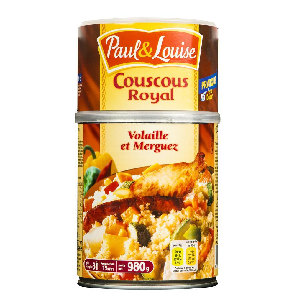 PAUL & LOUISE - Couscous Royal aux 3 Viandes Volaille, Bœuf et Mouton 980g