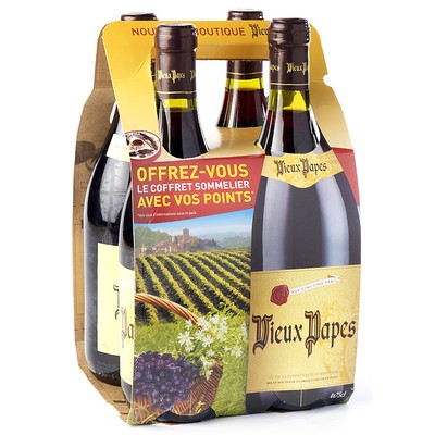 VIEUX PAPES ROUGE VUE 4X75CL