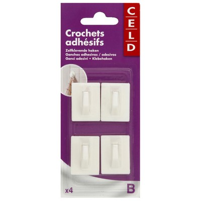 CROCHETS ADHESIFS X4