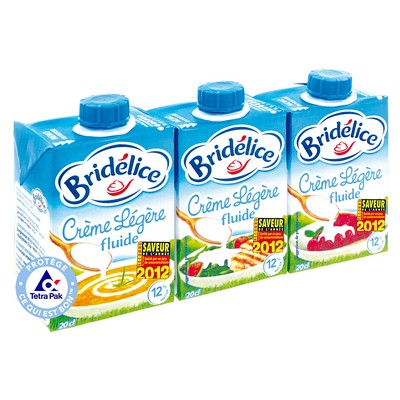 BRIDELICE CREME UHT LEGERE FLUIDE 12%MG BRIQUE 3X20CL