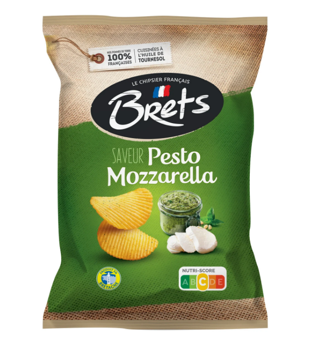 Brets Pesto Mozzarella Flavored Chips 125g