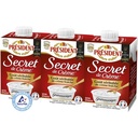 PRESIDENT SECRET DE CREME SEMI-EPAISSE 25% MG STERILISEE UHT BRIQUE 3X20CL