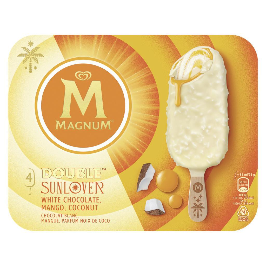Magnum Mango & Coconut Double Sunlover Ice Cream Bars 4x85ml