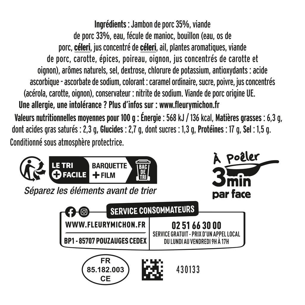 Le Haché au JAMBON 2 x 95 g