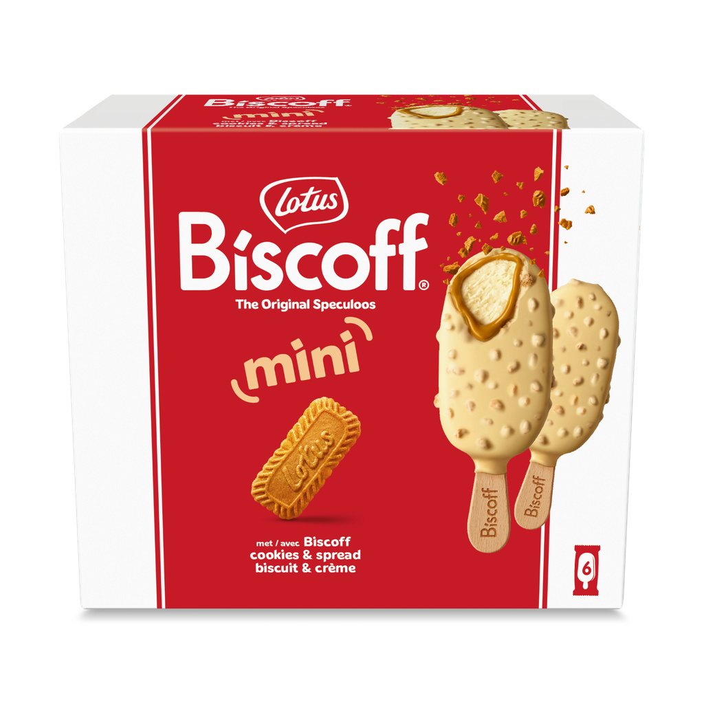 LOTUS BISCOFF Glace Mini Bâtonnets - Speculoos Chocolat blanc - 276g (6x60ml)