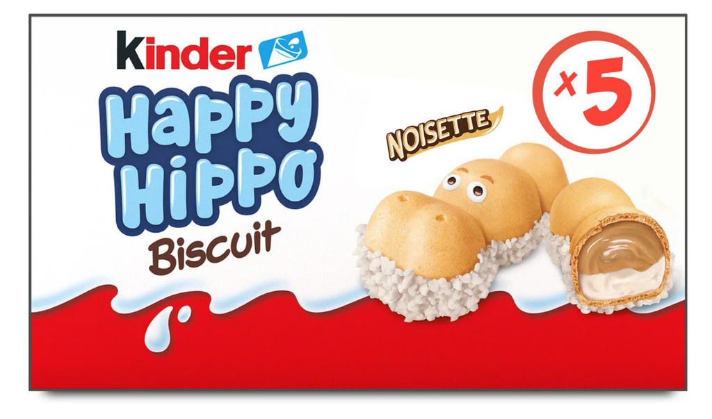 Kinder Happy Hippo Biscuits Milk and Hazelnuts x5 - 103.5g
