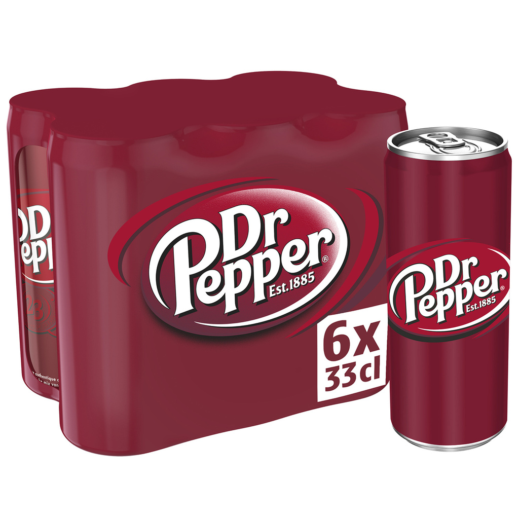 DOCTEUR PEPPER COLA REDUIT EN CALORIES BOITE SLEEK 6X33CL