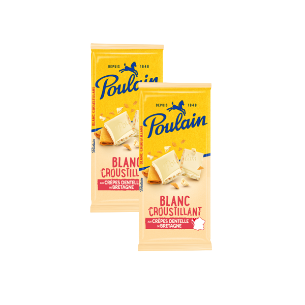 Poulain White Crunchy Chocolate Bar 95g