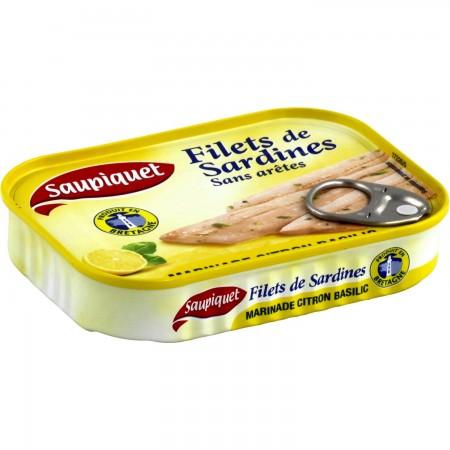 1X6 CANNED LEMON SARDINE FILLETS SAUPIQUET