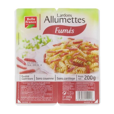 LARDON ALLUMETTE FUME BF BARQ SECABLE 2 X 100 G