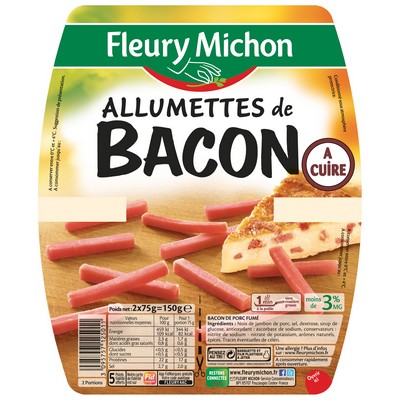 ALLUMETTES de BACON Fumées 2 x 75 g