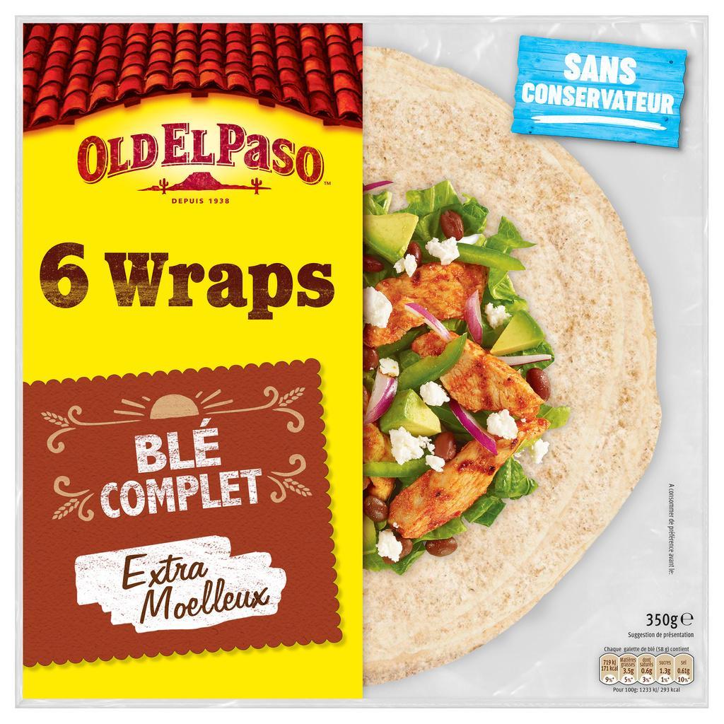 Old El Paso Whole Wheat Wraps 350g