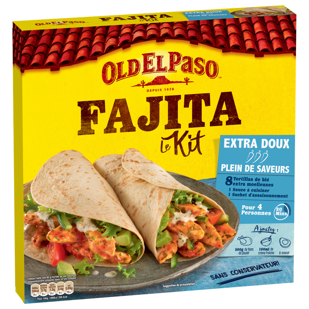 Old El Paso Kit Fajita Extra Doux 478g