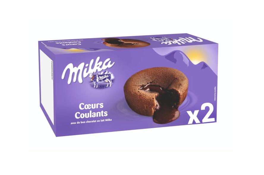 BT 2X90G COEURS COULANT  CHOC LAIT MILKA
