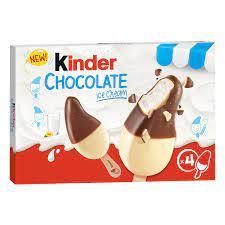 KINDER CHOCOLAT Milk Ice Cream Bar, Double Chocolate Coating x4 - 152g