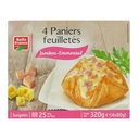 Ham & Emmental Puff Pastry Baskets x4 Belle France 320g