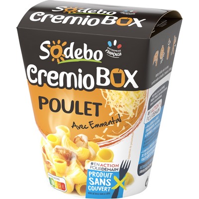 SODEBO CREMIOBOX 280G PIPE RIGATE POULET A LA CREME