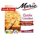Quiche Lorraine Lardons et Jambon supérieur fumés - Pâte feuilletée Pur Beurre MARIE 400G
