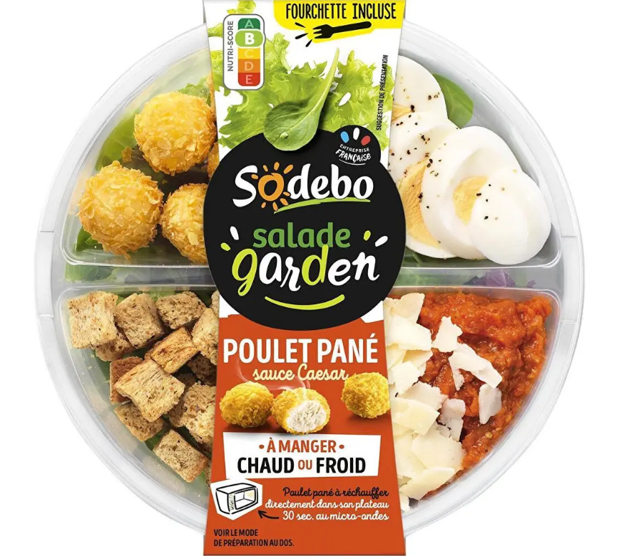 SODEBO SALADE GARDEN 240G POULET PANE