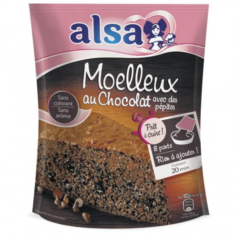 Préparation Gâteau Moelleux Chocolat alsa Prêt à Cuire 500g