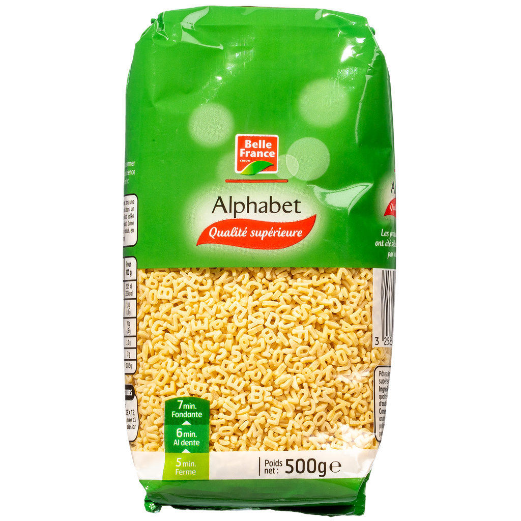 PATE ALPHABETS BF SACHET 500 G