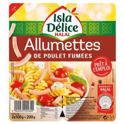 BQ 2x100G ALLUMETTE VOLAILLE FUME HALAL